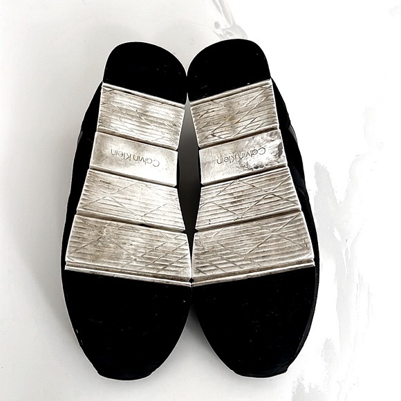Calvin Klein Womens Tea CK Logo Black and Silver Womens Sz 9.5 - Picture 16 of 16